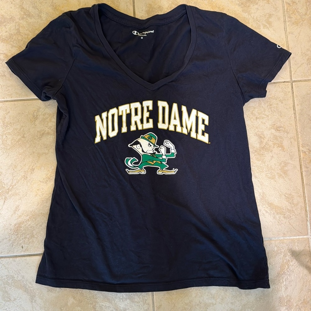 Champion. Notre dame. Women’s tee. Navy blue. Size medium.